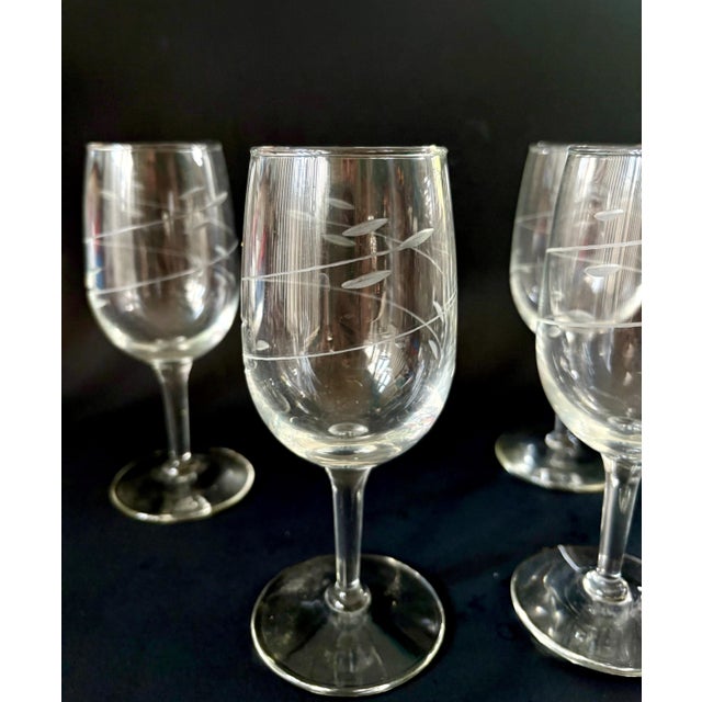 Mid-Century Modern Vintage Mid Century Modern Libbey Glass “Interlude” Wine Glasses - Set of 6 For Sale - Image 3 of 6