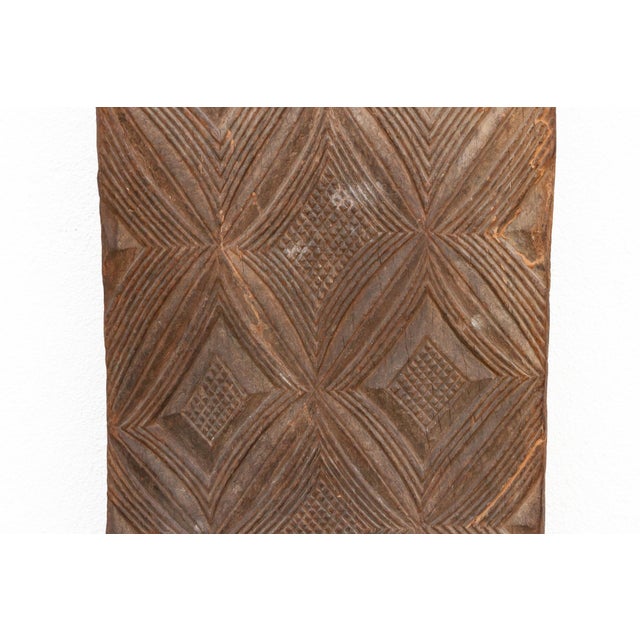 Ancient Hourglass Carved Motif African Door For Sale - Image 4 of 8