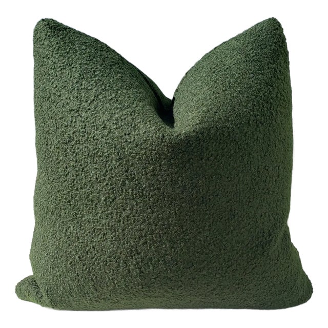 Rose Uniacke Textured Wool in Shamrock Pillow Cover For Sale