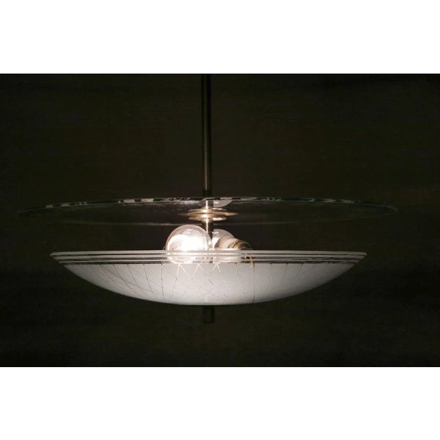 Italian Turquoise Double Disc Pendant Lamp, 1950s For Sale - Image 12 of 13