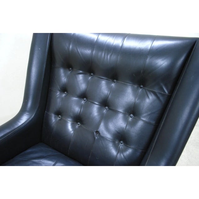 Wood Vintage Leather Lounge Chair from Vejen Polstermobelfabrik For Sale - Image 7 of 16