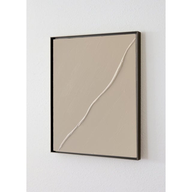Contemporary “Curve I” Contemporary Minimalist Modern Plaster Painting by Victoria Holly, Framed For Sale - Image 3 of 3