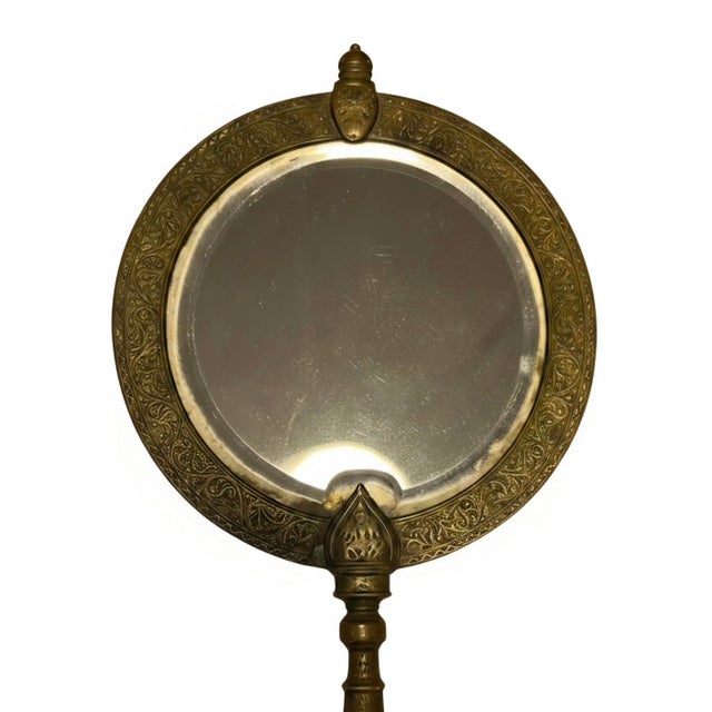 Antique Tiffany & Co. Brass Hand Mirror, Indo-Persian Moorish Design, Circa 1890 - 1910, Pattern 0350 For Sale In Providence - Image 6 of 9