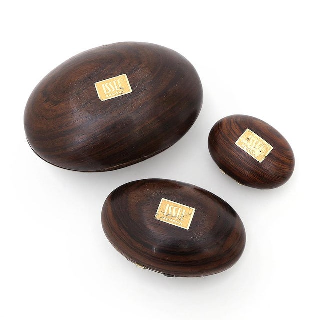 Wooden and Brass Clamshell Boxes, 1960s , Set of 3 For Sale - Image 6 of 15