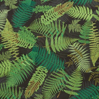 Schumacher X Clements Ribeiro Fernarium Fabric in Green & Black For Sale