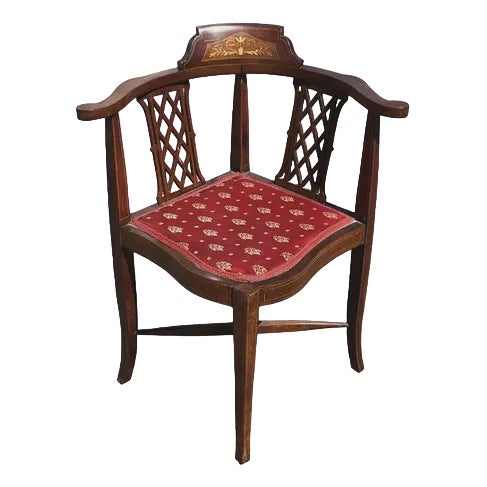 Edwardian Inlaid Mahogany Armchair For Sale