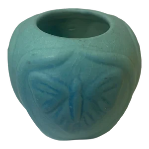 1940s Van Briggle Ming Blue Butterfly Vase