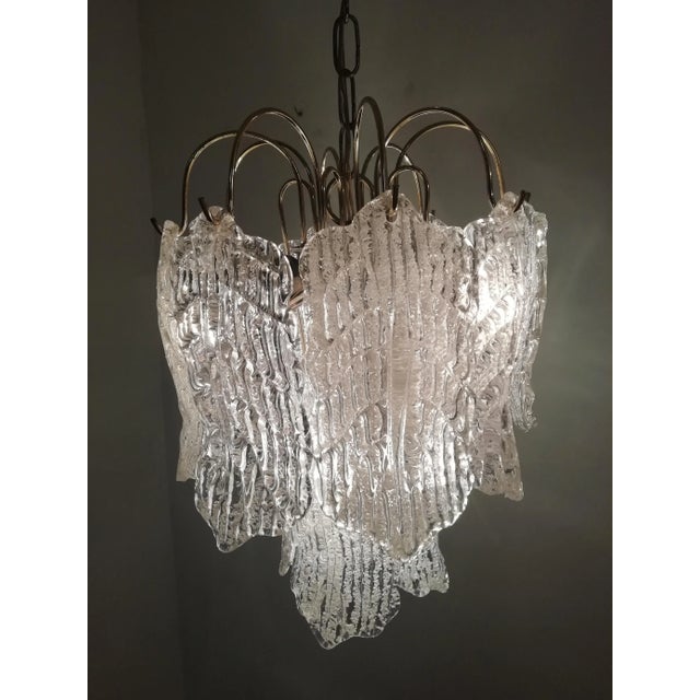 Mid-Century Modern Murano Glass Sheets Pendant Lamp For Sale - Image 10 of 18