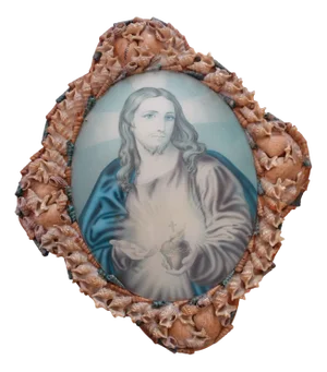 Large Vintage Seaside Souvenir Christ Sacred Heart