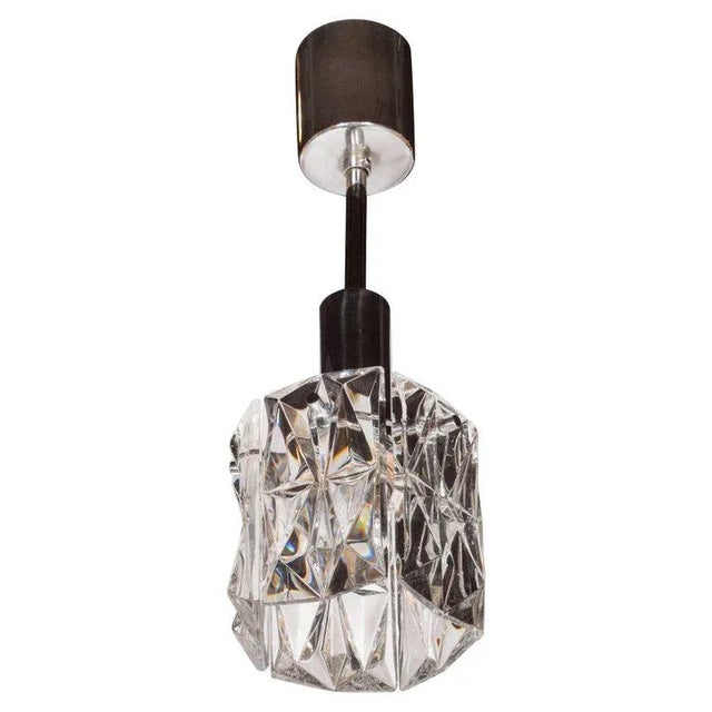 Mid-Century Modern Etched Glass Pendant by J.T. Kalmar For Sale In New York - Image 6 of 6