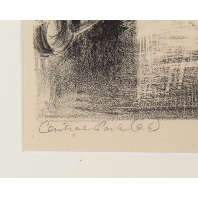 1929 “Central Park” Lithograph by Adrian Hibbins For Sale In Indianapolis - Image 6 of 7