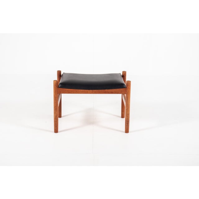 Vintage Danish Teak Ottoman by Hugo Frandsen for Spøttrup, Denmark, 1960s For Sale - Image 5 of 10