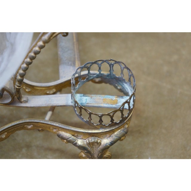 Brass Antique French Napoleon III Neoclassical Gilt Bronze Vanity Mirror Watch Stand For Sale - Image 8 of 18