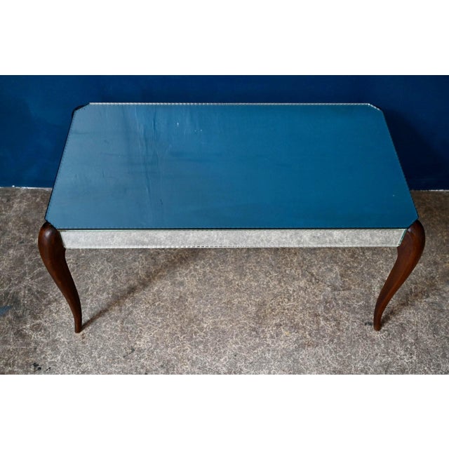 Bohemian Chic Art Deco Coffee Table with Beveled Mirror, 1940s For Sale - Image 15 of 18