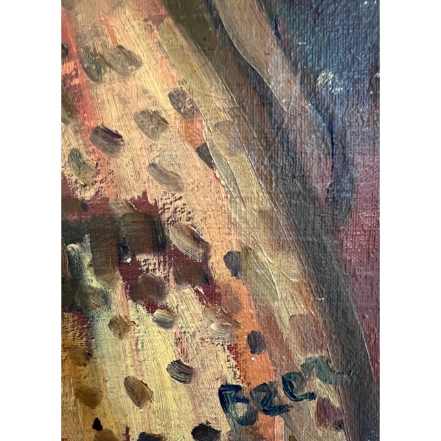 Charles Beer, Bouquet of Flowers in Vase on an Armchair, 1920s, Oil on Canvas For Sale - Image 3 of 10