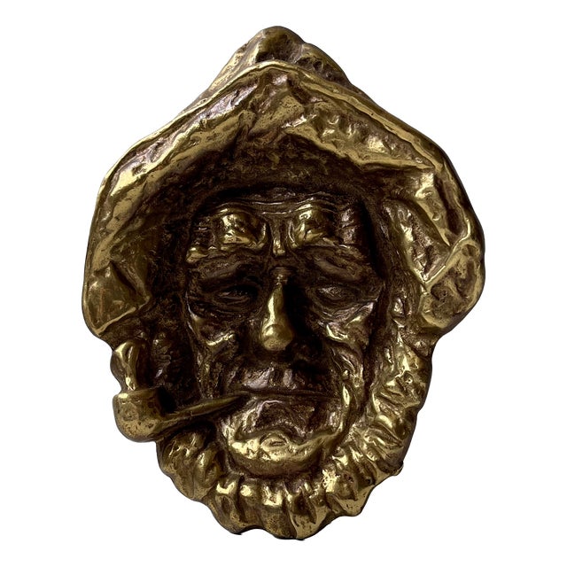 Miner Mike Keeler the Man and the Sea Ashtray in Brass, 1967 For Sale