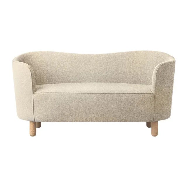 Beige Sahco zero and natural oak mingle sofa by Lassen. Dimensions: W 154 x D 68 x H 74 cm. Materials: Textile, Oak. The...