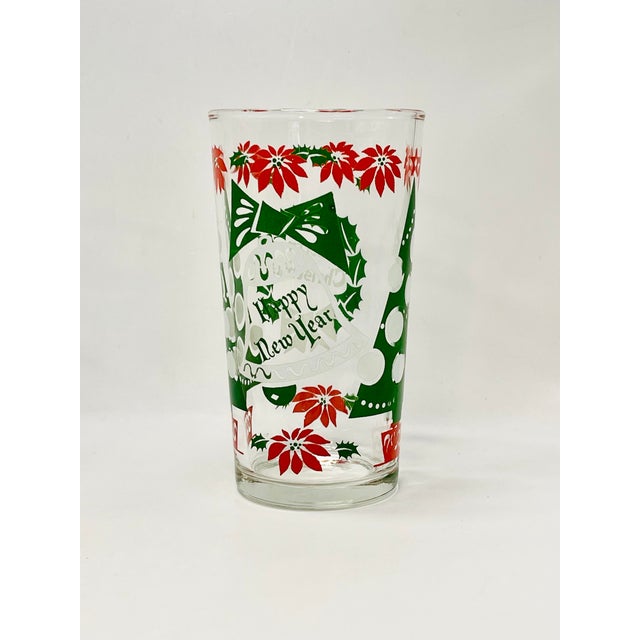 Vintage Christmas Glasses- Set of Six For Sale In Jacksonville, FL - Image 6 of 9