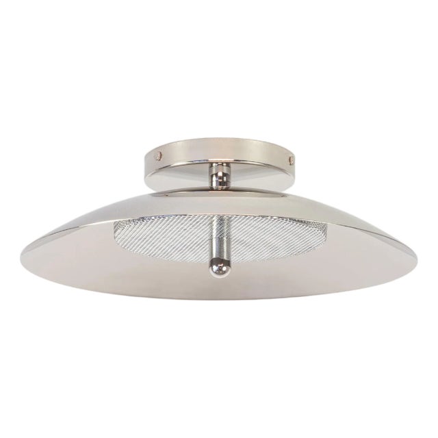 Signal Bathroom Flush Mount Ceiling Light, Nickel, by Souda, Modern, Minimal, Led, Surface Mount Lamp For Sale
