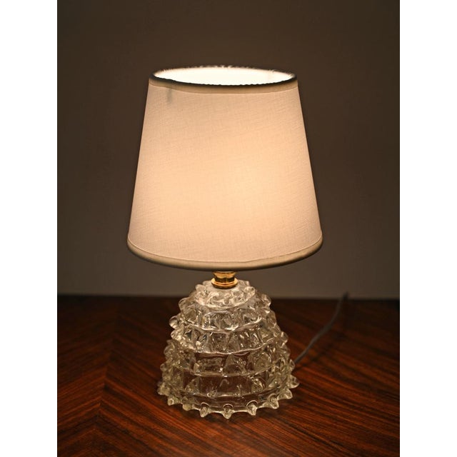 Murano Rostrato Glass and Brass Table Lamps by Barovier, Italy, 1940s, Set of 2 For Sale - Image 10 of 18