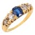 1900-1909 Victorian Sapphire Diamond 18k Yellow Gold Ring, Size 12.5 For Sale