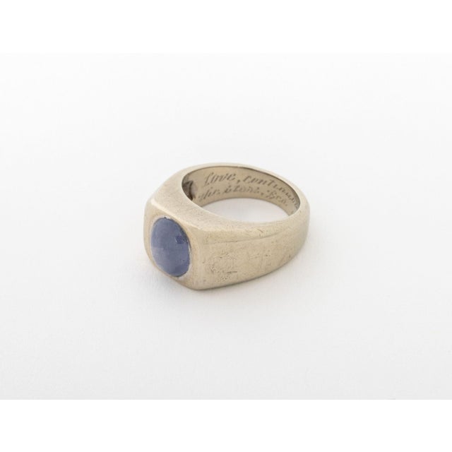 Late 20th Century 14k White Gold Star Sapphire Ring For Sale - Image 5 of 7