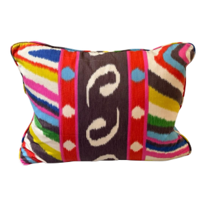 Custom Pillow in Terence Ikat Schumacher in Collaboration With Johnson Hartig.