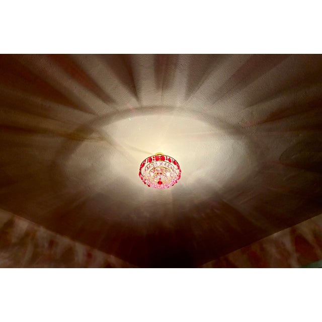 Vintage French Style Crystal Chandelier – Hand-Painted Pink & Ruby Red Prisms For Sale - Image 18 of 18