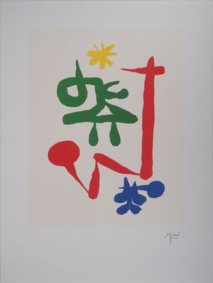 Joan Miro, Petite fille au jardin, Lithograph