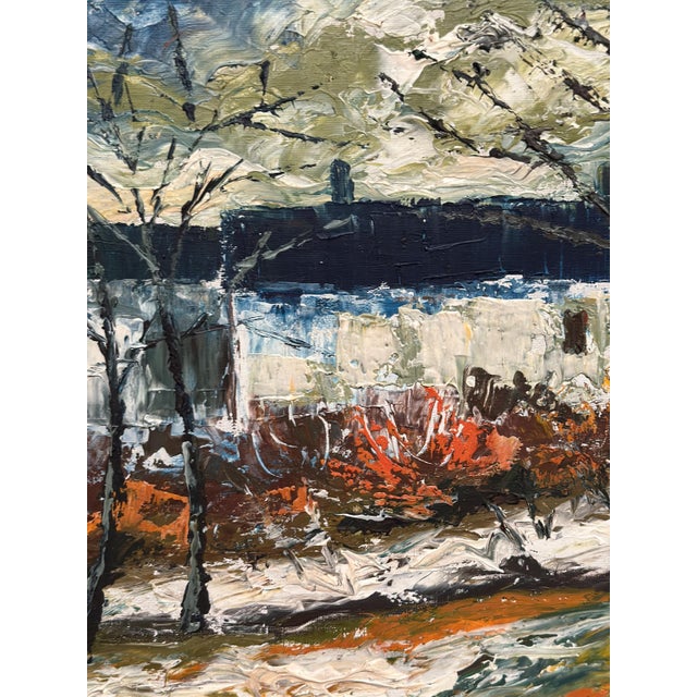 Stig Hallblom, Landscape with Houses and Trees, 1950s, Oil Painting on Panel, Framed For Sale - Image 13 of 18