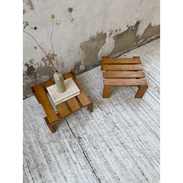 Vintage Pine Stools, 1950s, Set of 2 For Sale - Image 8 of 18