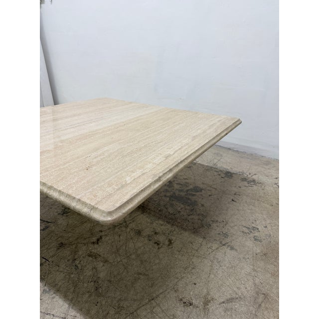 Italian Travertine Square Coffee or Cocktail Table, 1970s For Sale - Image 10 of 18