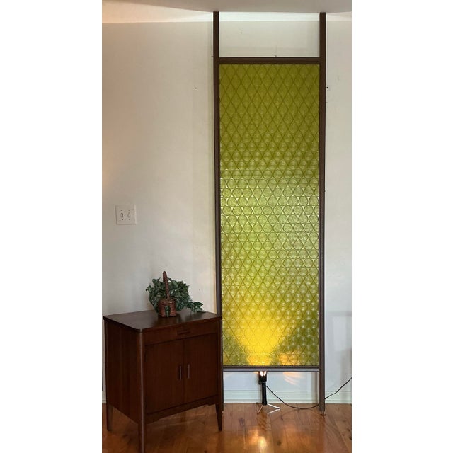 Wood Set of 3 Individual Vintage Mid-Century Modern Green Circle Bottle Tension Pole Room Dividers, Circa 1960s For Sale - Image 7 of 12