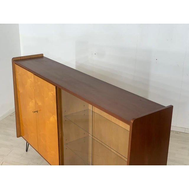 Brown Mid-Century Highboard in Wood For Sale - Image 8 of 10