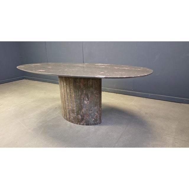 Vintage Oval Marble Dining Table, 1970s For Sale - Image 4 of 11