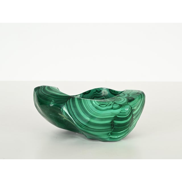 Large Vide-Poche or Bowl in Malachite Green Italian Marble, Italy, 1970s For Sale - Image 15 of 18