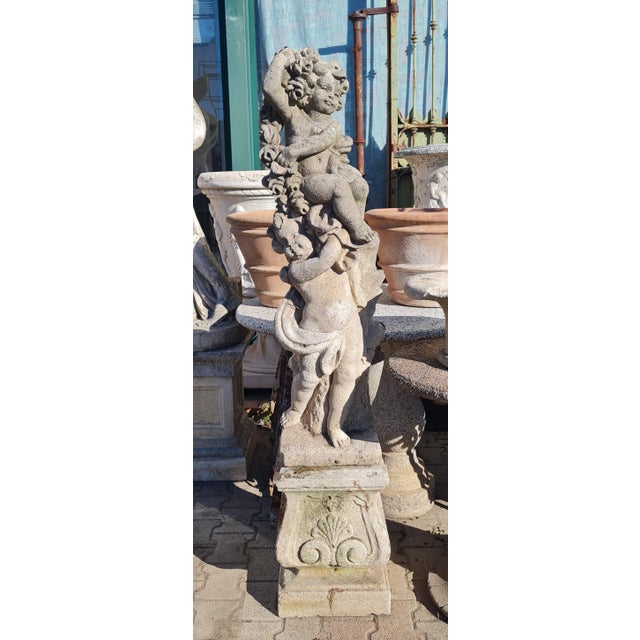 Putti Group in Vicenza Stone, 1920s For Sale - Image 6 of 6