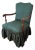 Early 20th Century Striped Green Skirted Chair For Sale