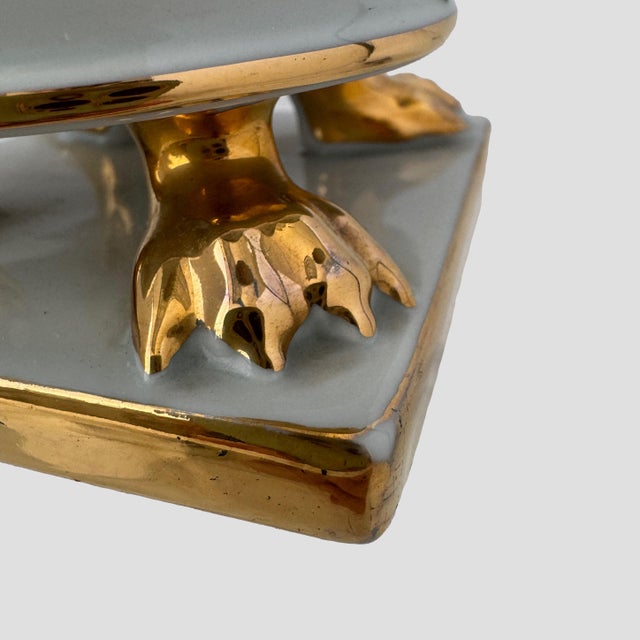 Vintage Herend Queen Victoria 6402 Claw Footed Empire Vase Cachepot Hungary For Sale - Image 9 of 11
