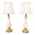 Lenox Lighting by Quoizel Hollywood Regency Porcelain and Brass Table Lamps, Pair For Sale