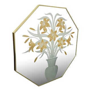 Robert Slimbach for Windsor Art Octagonal Tiger Lily Wall Mirror For Sale