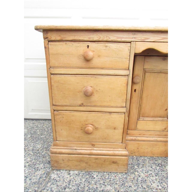 Wood Antique English Pine Six Drawer Buffet For Sale - Image 7 of 18