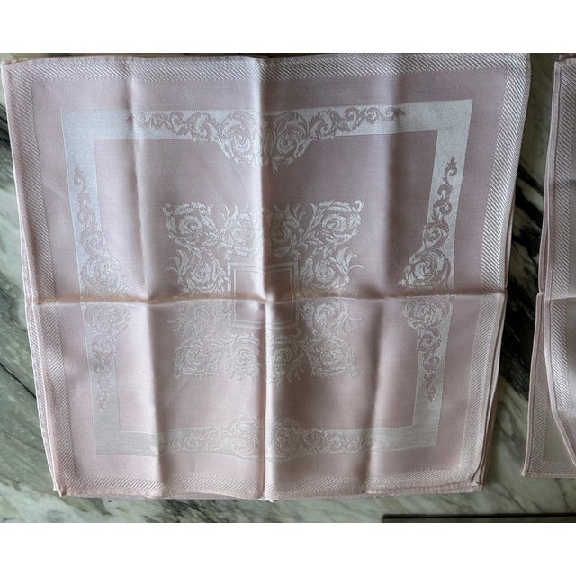 Vintage Fine Damask Pink Napkins - Set of 8 For Sale In Seattle - Image 6 of 15