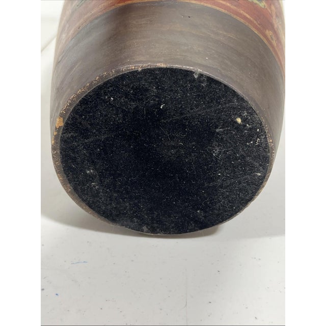 Large Spanish Hand-Painted Vintage Terracotta Vase For Sale - Image 10 of 10