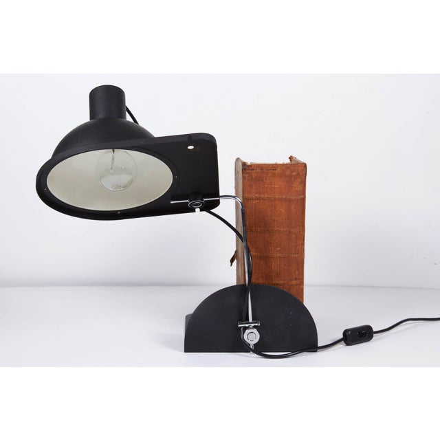 1970 Black Satin Italian Table Lamp by Luci Design Grignani For Sale - Image 10 of 11