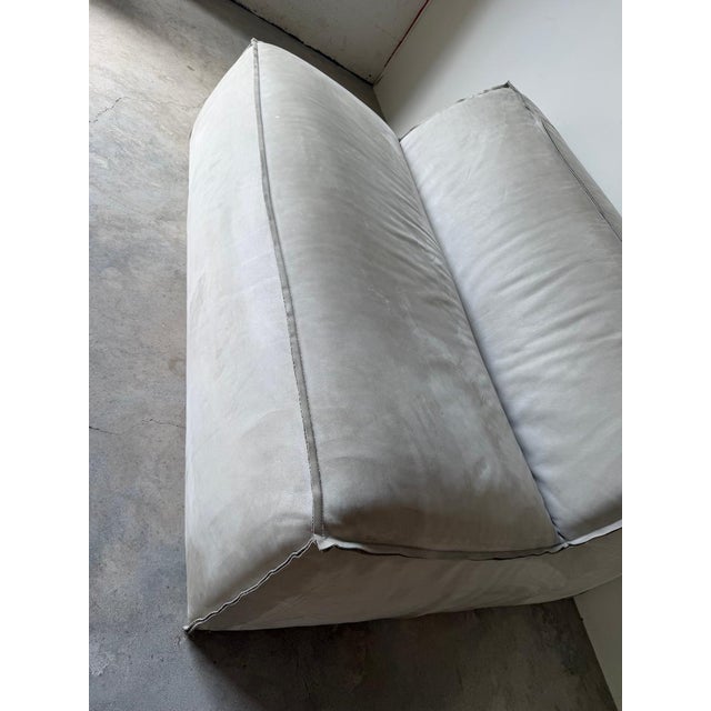 Paola Navone for Baxter “Miami Soft” Italian Leather Loveseat Sofa For Sale - Image 11 of 16