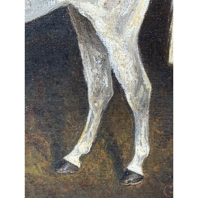 Grisette Grey Mare Equestrian Oil Painting Dated 1925 Painted From Life at Nantwich With Links to the Grosvenor Sporting Sphere and Cheshire Hunt For Sale - Image 14 of 18