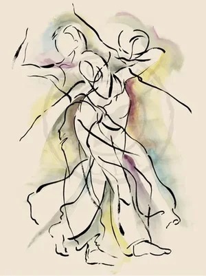 Abstract Figurative Painting Movement 4, Original by Kathleen Ney