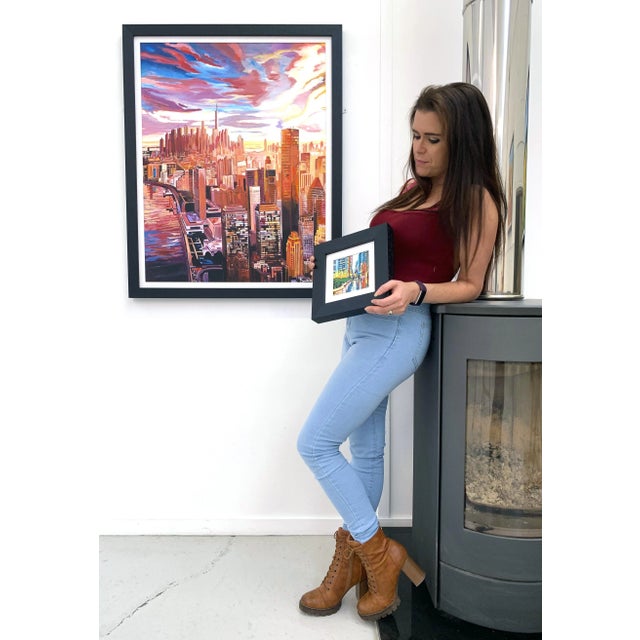 Miniature Painting of Radio City Music Hall, New York City - a unique original from leading British Cityscape Artist,...