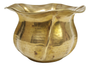 Mid-Century Modern Hand-Hammered Brass Vase by Cognolato, Italy, 1950s